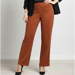 Blair Women XL Corduroy Pants Brown Straight Leg Pull On‎ Elastic Waist Preppy